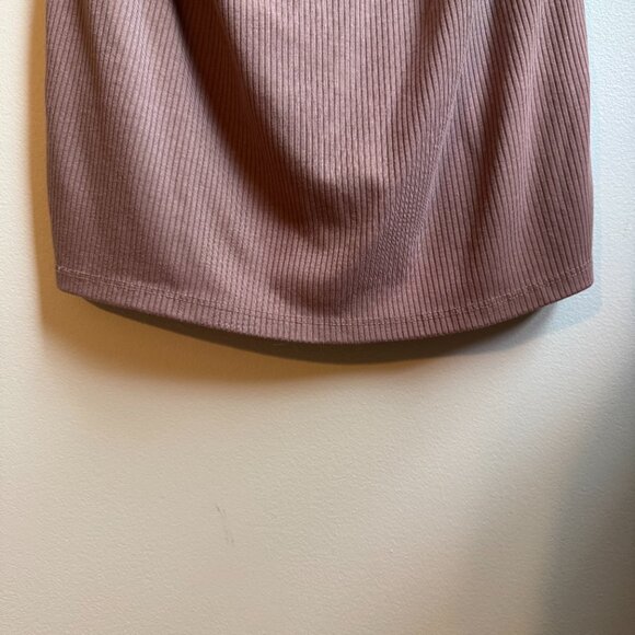 Heart & Hips Maternity Ribbed Mid Length Dress‎ Mauve  Women's XL (X135) - Picture 4 of 10